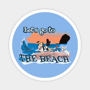 Dogs on a Beach Magnet